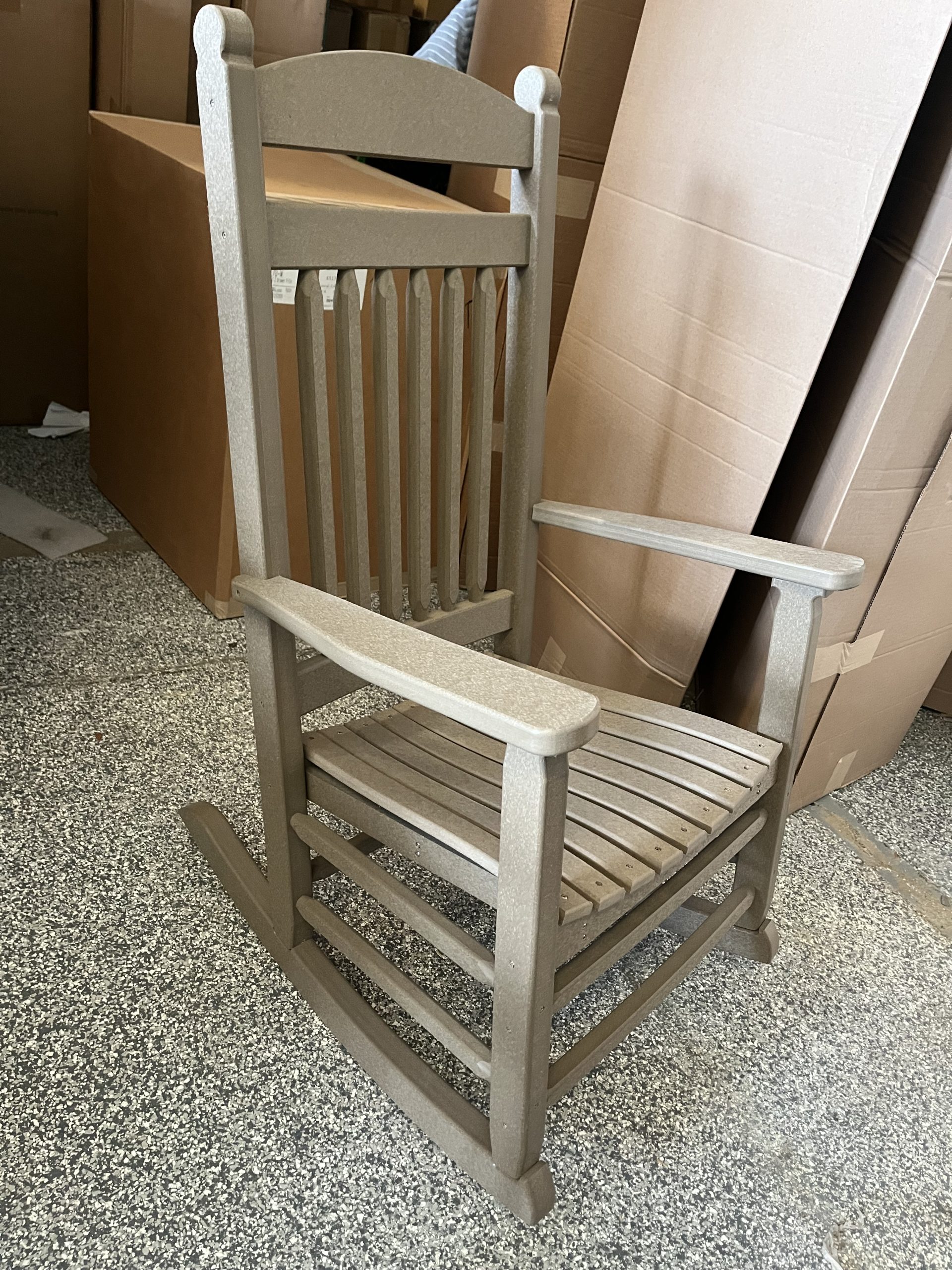 CLEARANCE: 84 Lumbar Rocker Weatherwood