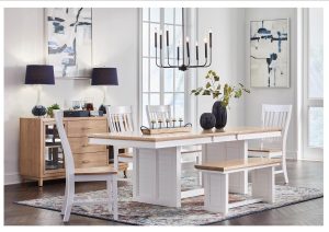 Boardwalk Extension Table with Benson Chairs and Boardwalk Bench