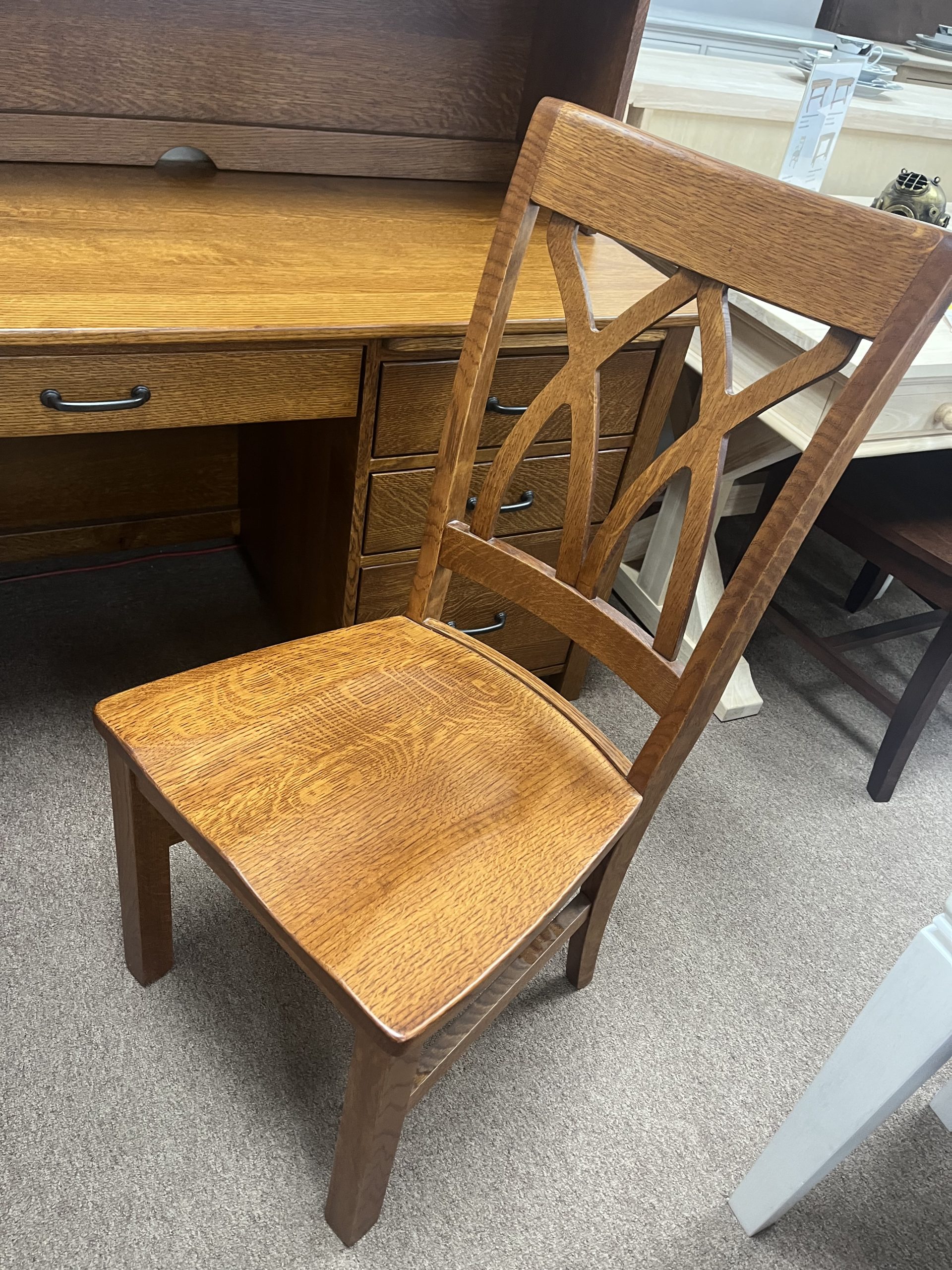 Clearance Amish Desk, Hutch, Chair in QSWO - Image 2