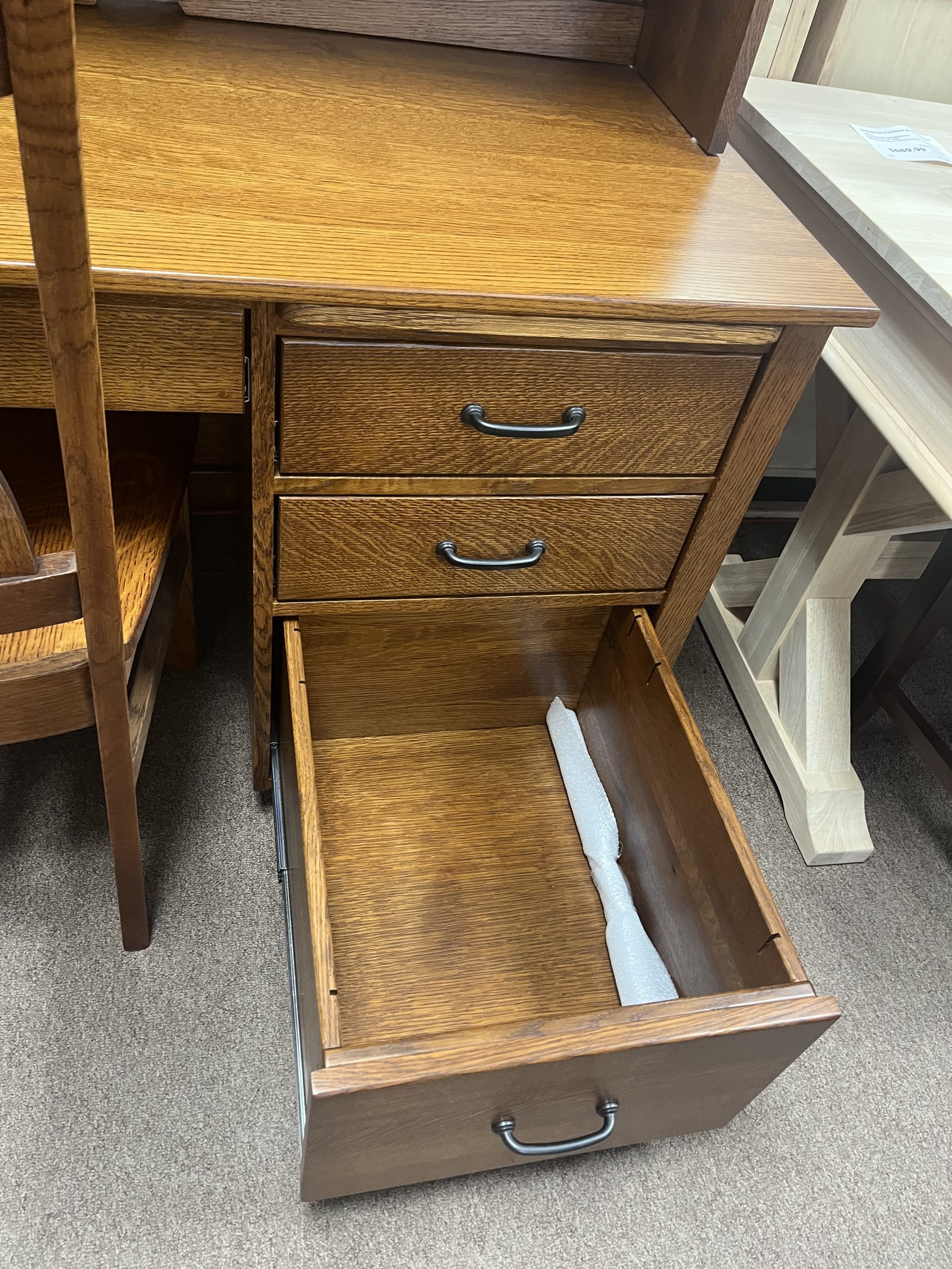 Clearance Amish Desk, Hutch, Chair in QSWO - Image 5